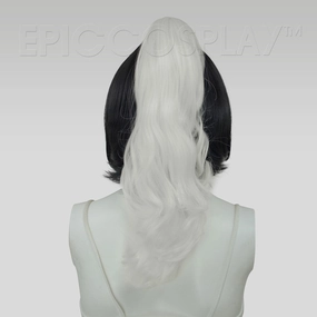 15" Classic White Wavy Curly Ponytail Clipon