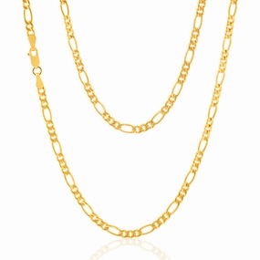 9ct Yellow Gold Copperfilled 55cm Figaro Chain