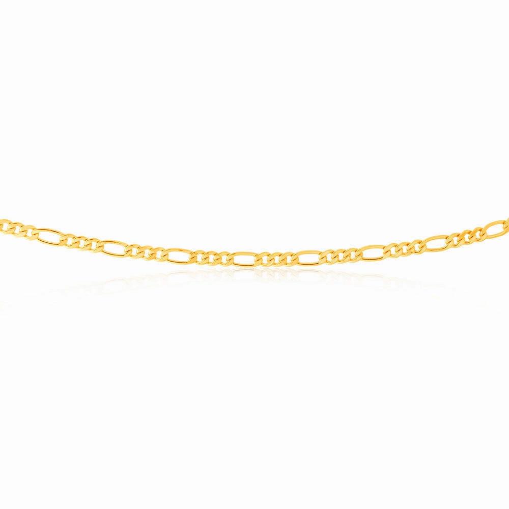 9ct Yellow Gold Copperfilled 55cm Figaro Chain