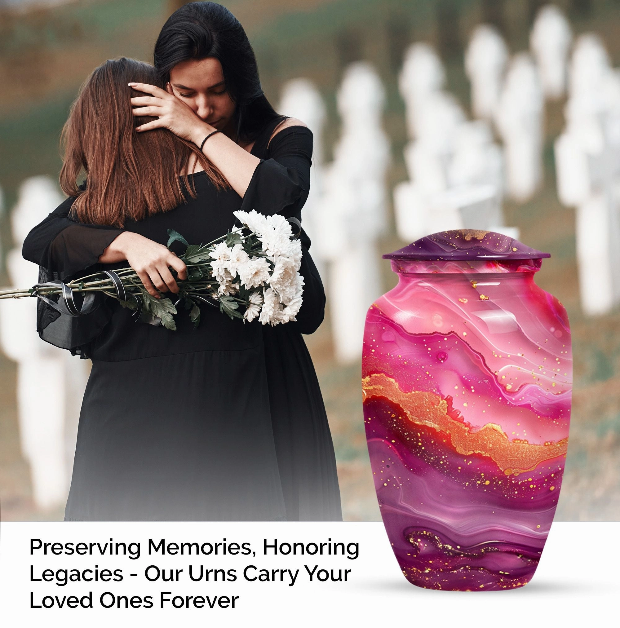 Abstract Remembrance Vessel: Medium Human Ash Funeral Infinity
