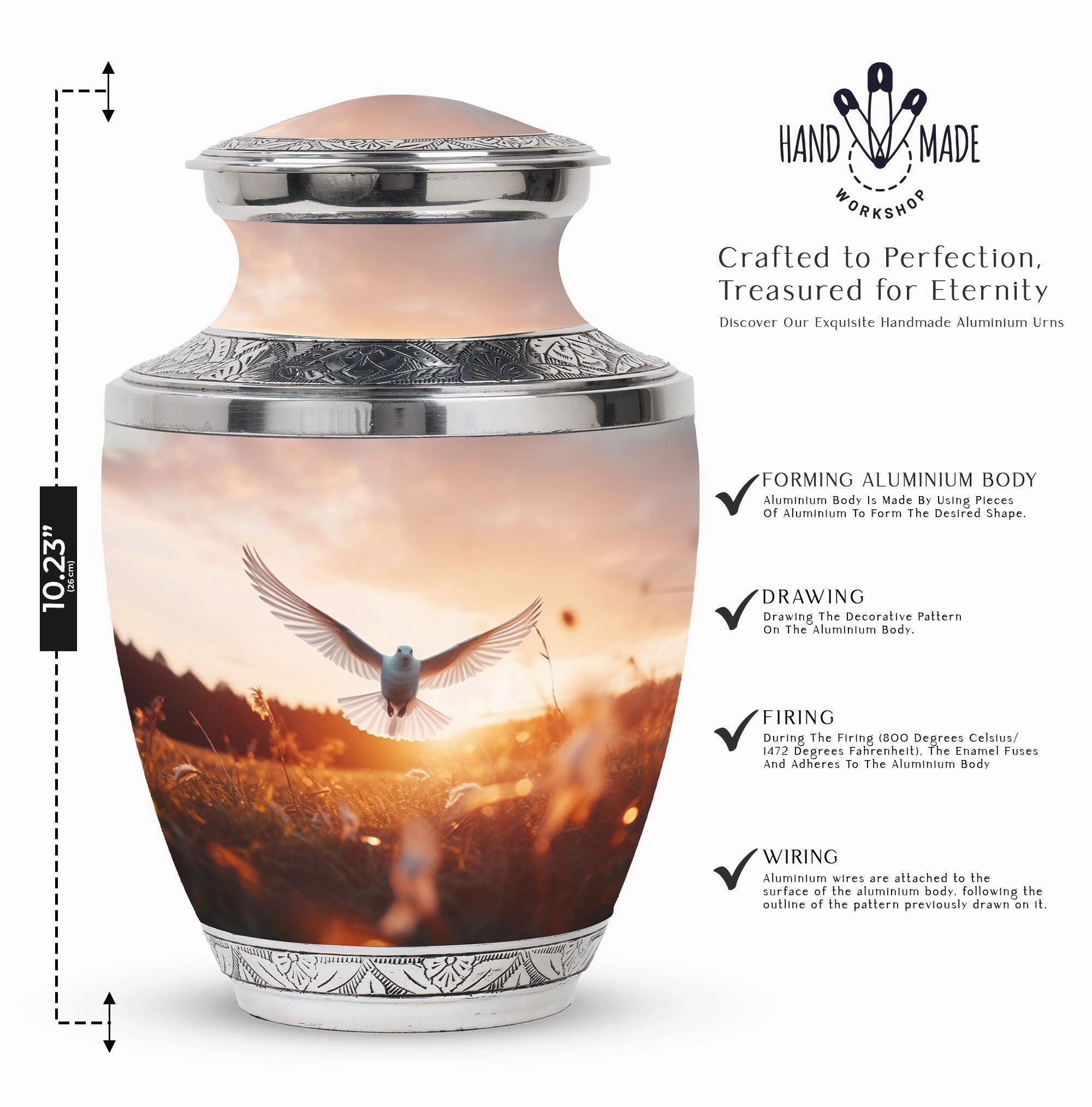 Angel Dove Memoriam: Timeless Aluminium Cremation Urn
