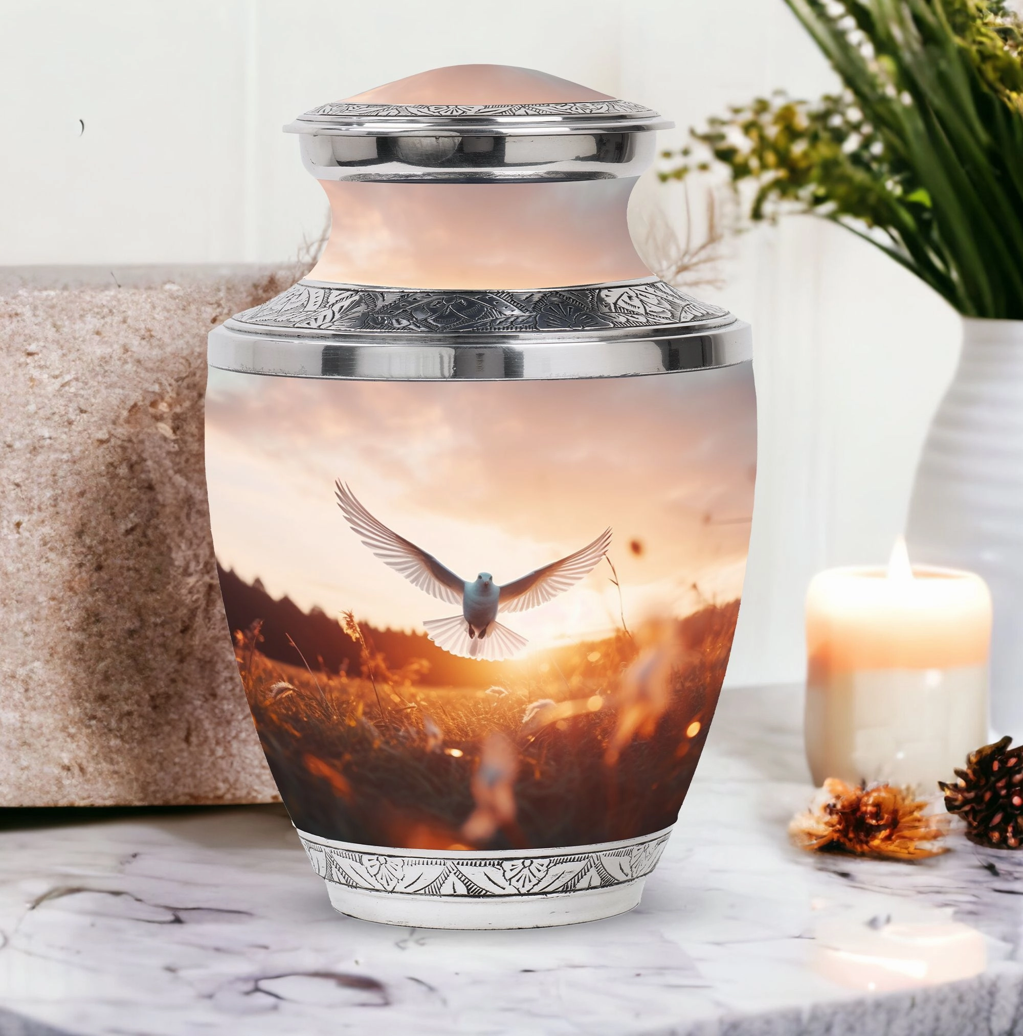 Angel Dove Memoriam: Timeless Aluminium Cremation Urn