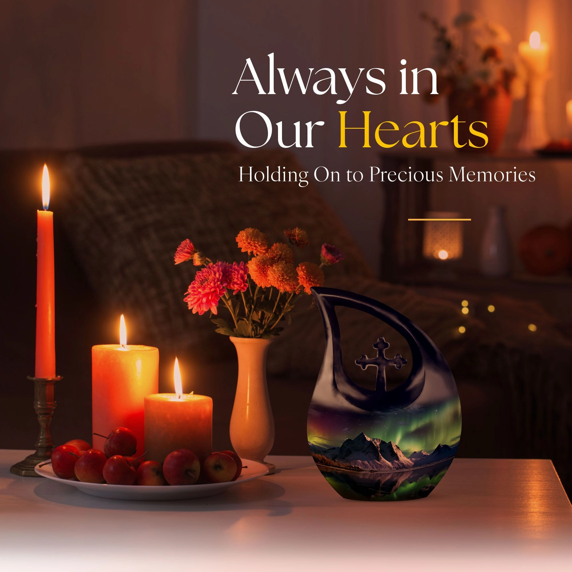 Aurora Urn - Northern Lights Peaceful Cremation Urn
