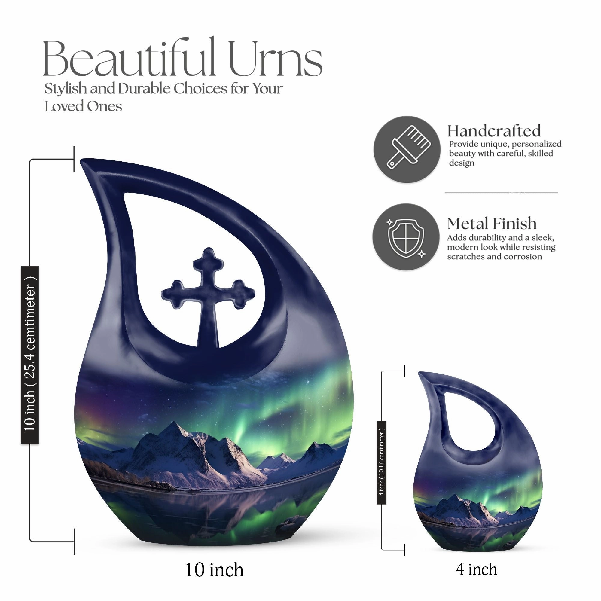 Aurora Urn - Northern Lights Peaceful Cremation Urn