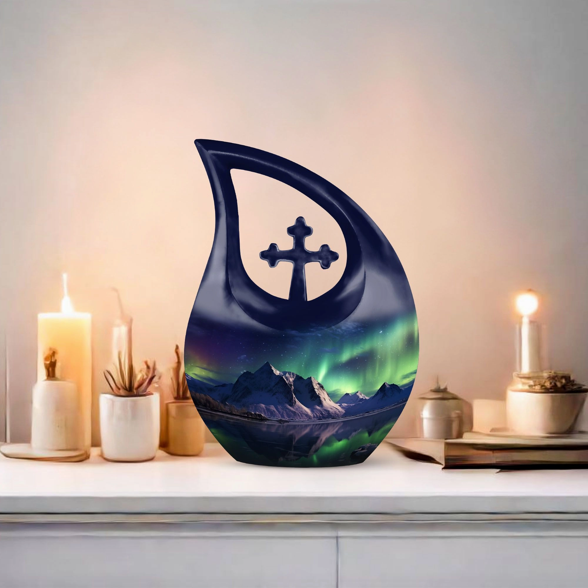 Aurora Urn - Northern Lights Peaceful Cremation Urn
