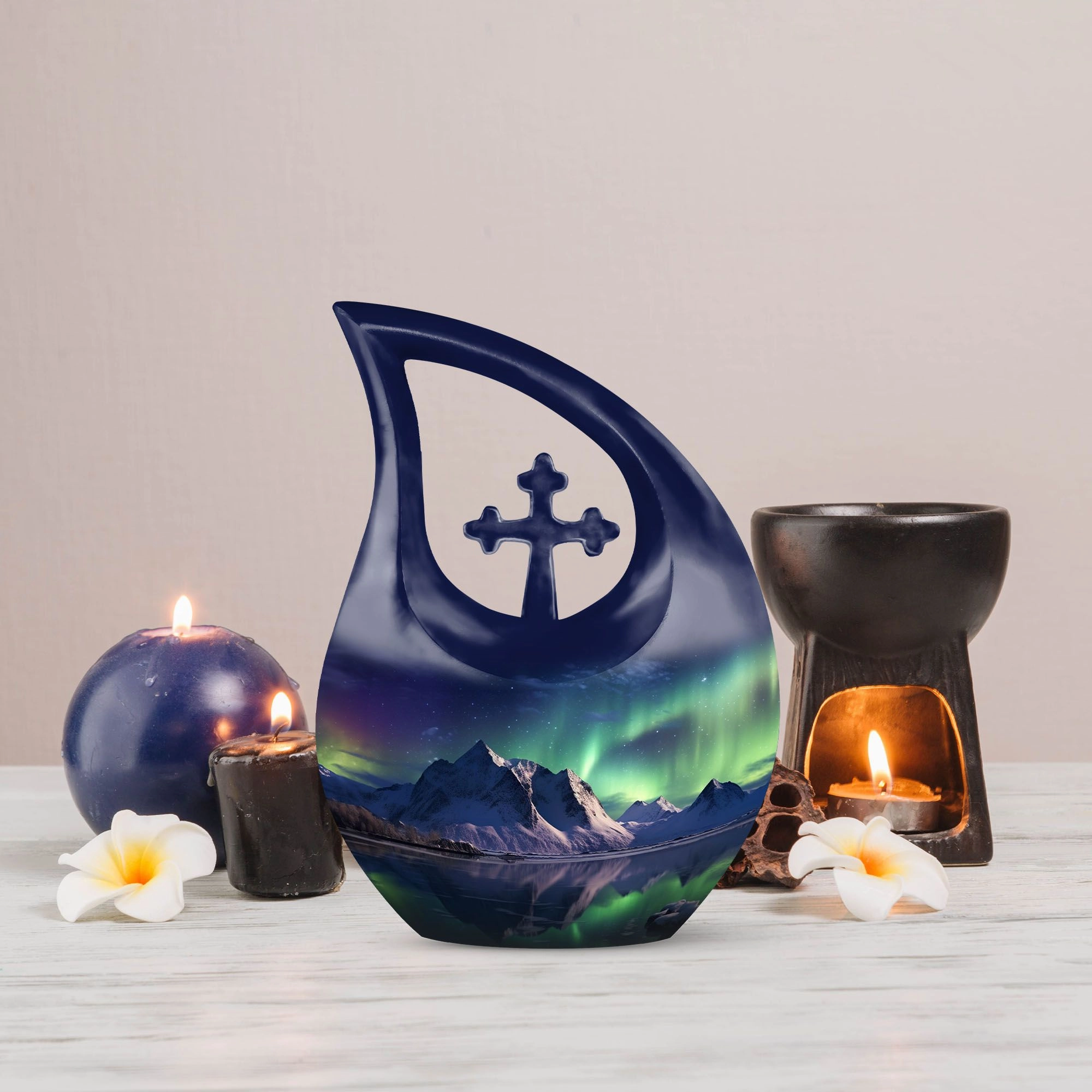Aurora Urn - Northern Lights Peaceful Cremation Urn