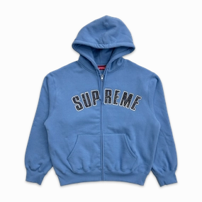 B.B Simons Zip Up Hooded Sweatshirt Light Blue