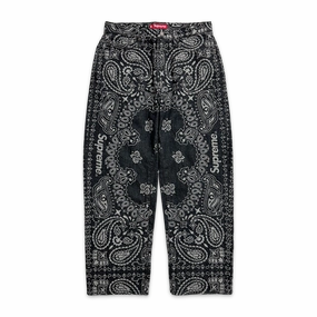 Bandana Jacquard Baggy Jean Black