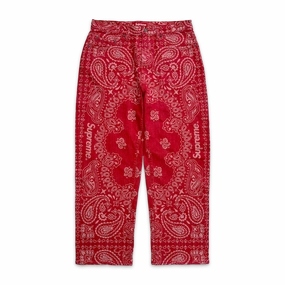 Bandana Jacquard Baggy Jean Red