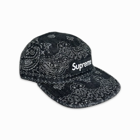 Bandana Jacquard Denim Camp Cap Black