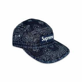 Bandana Jacquard Denim Camp Cap Indigo