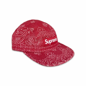 Bandana Jacquard Denim Camp Cap Red