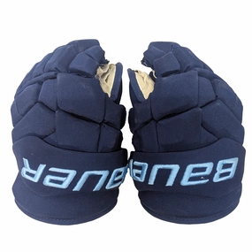 Bauer Supreme Mach - Used Intermediate Pro Stock Hockey Gloves (Navy/Blue)