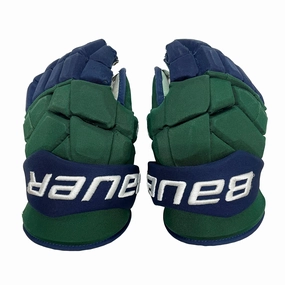 Bauer Supreme Mach - Used Pro Stock Hockey Gloves (Green/Navy)