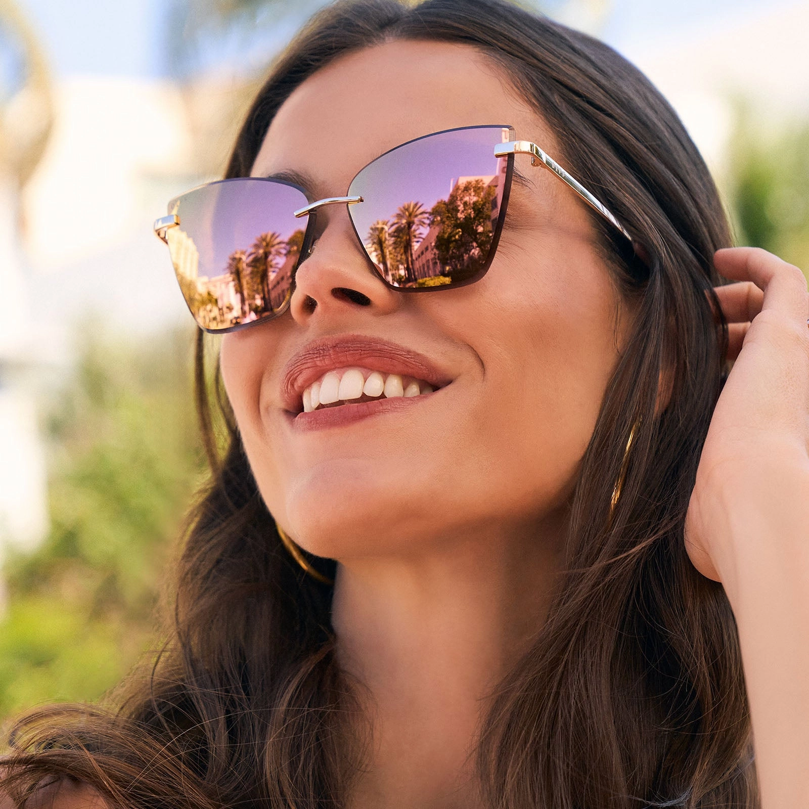 BECKY V - GOLD   PEACH MIRROR SUNGLASSES