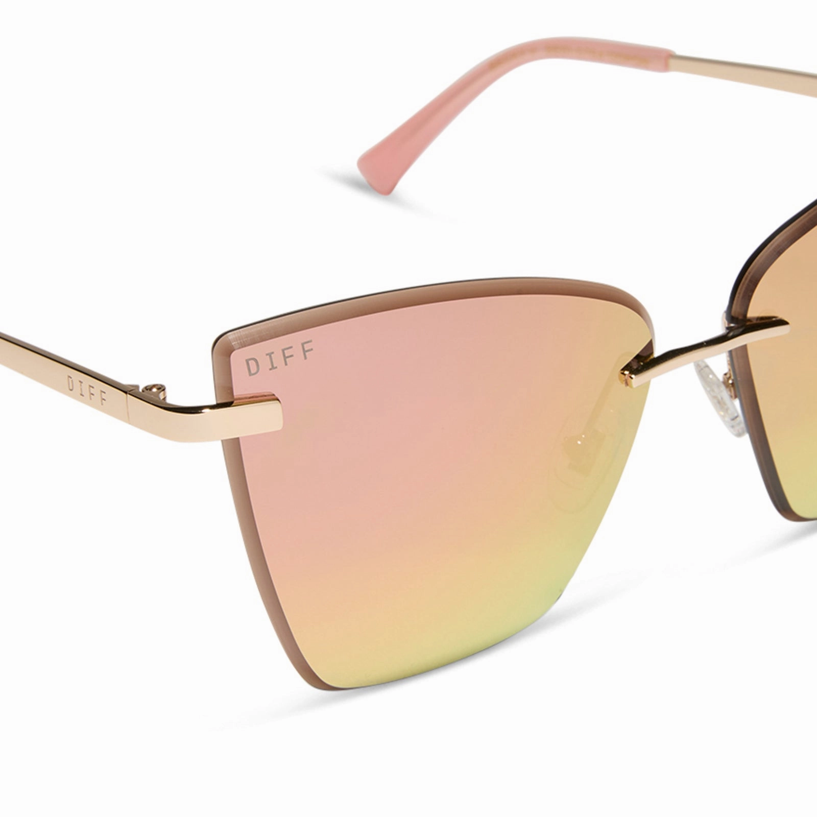 BECKY V - GOLD   PEACH MIRROR SUNGLASSES