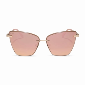 BECKY V - GOLD   PEACH MIRROR SUNGLASSES
