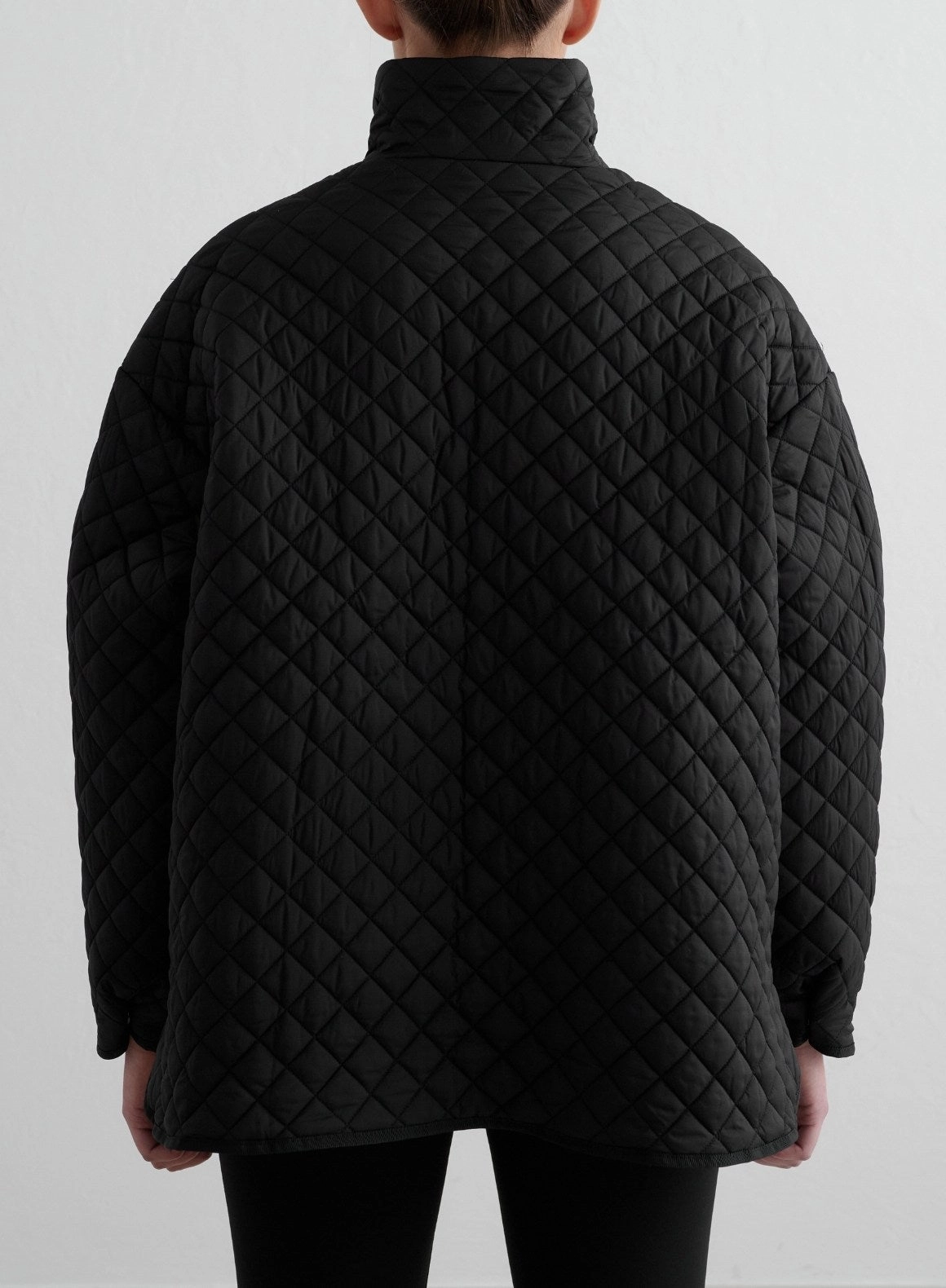 Black Oversized Quilted Jacket