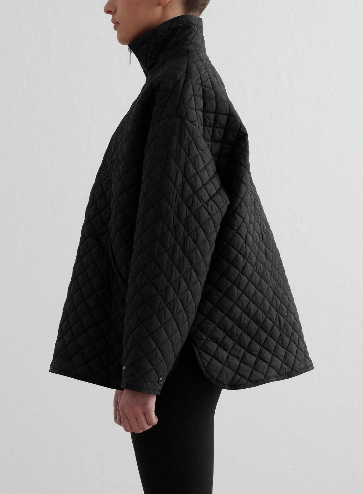 Black Oversized Quilted Jacket