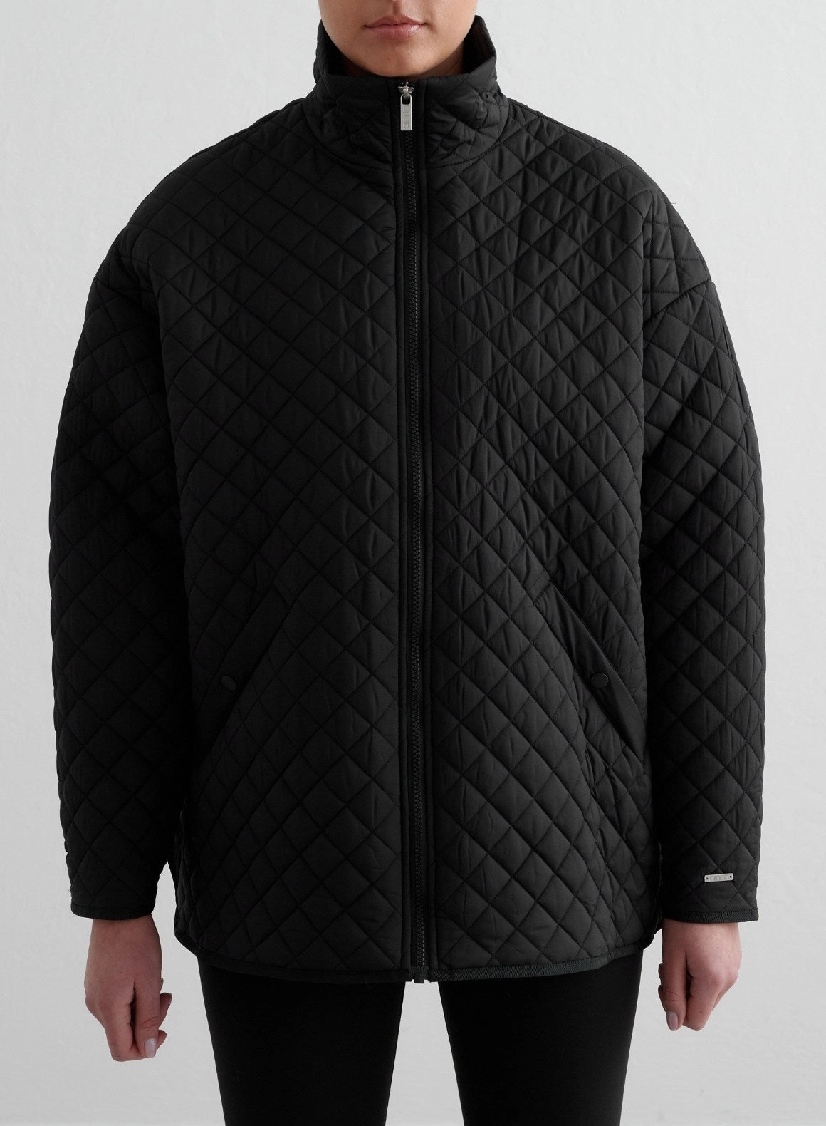 Black Oversized Quilted Jacket