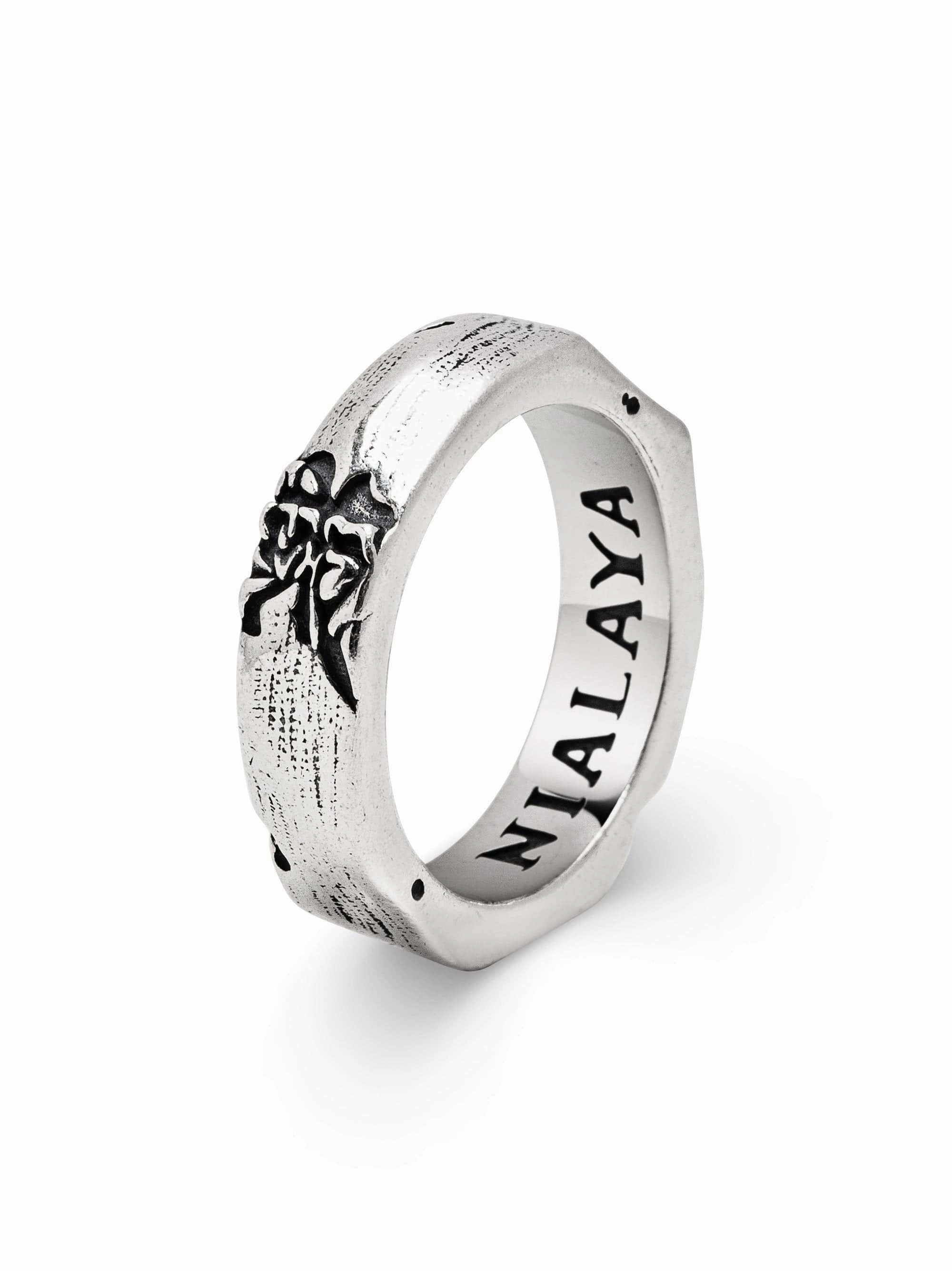 Carved Vintage Sterling Silver Ring