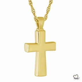 Classic Cross Cremation Jewelry - Gold Plated