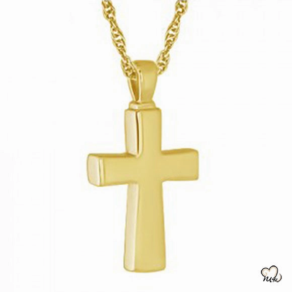 Classic Cross Cremation Jewelry - Gold Plated