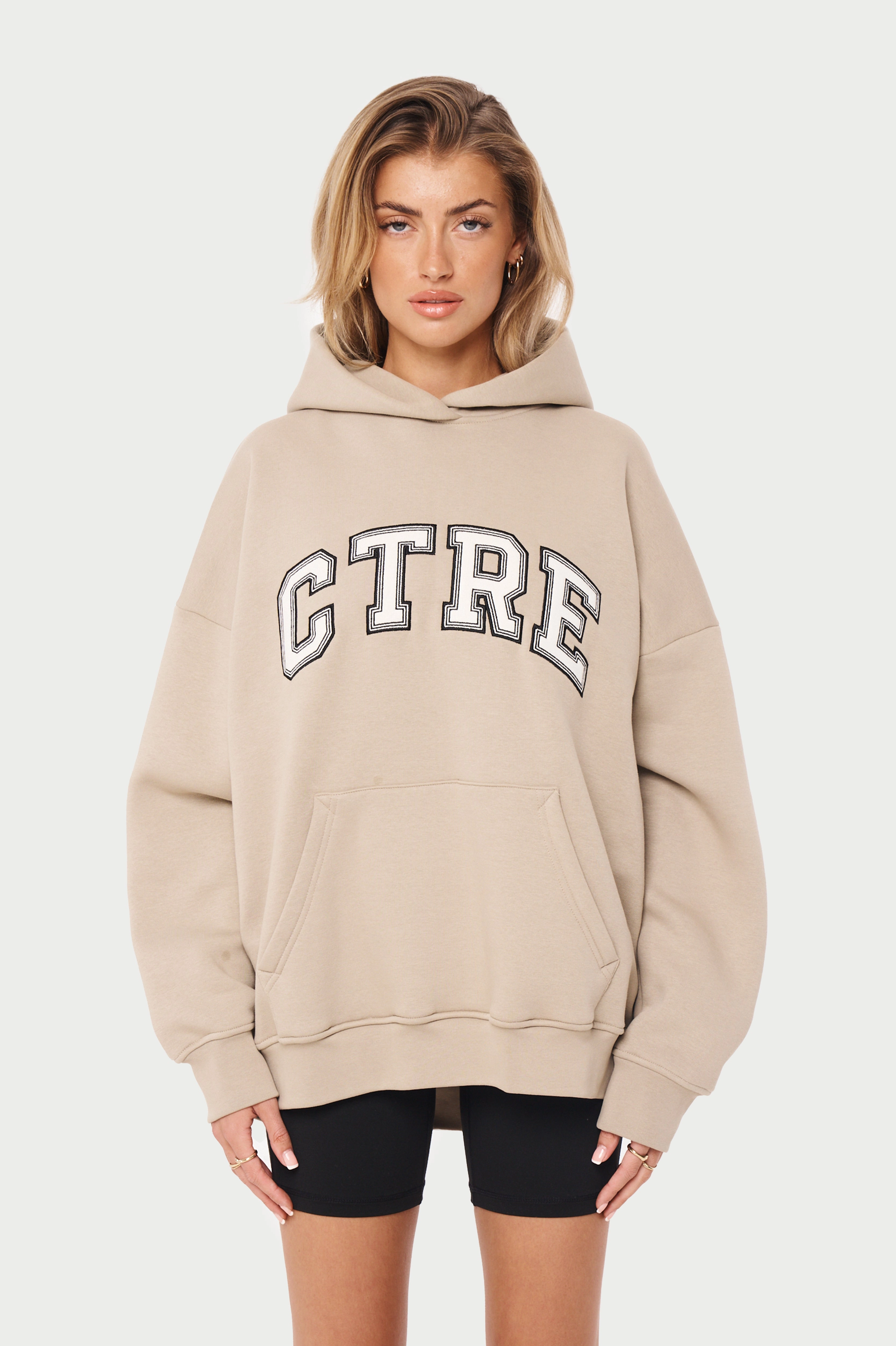 CTRE OVERSIZED HOODIE - BEIGE