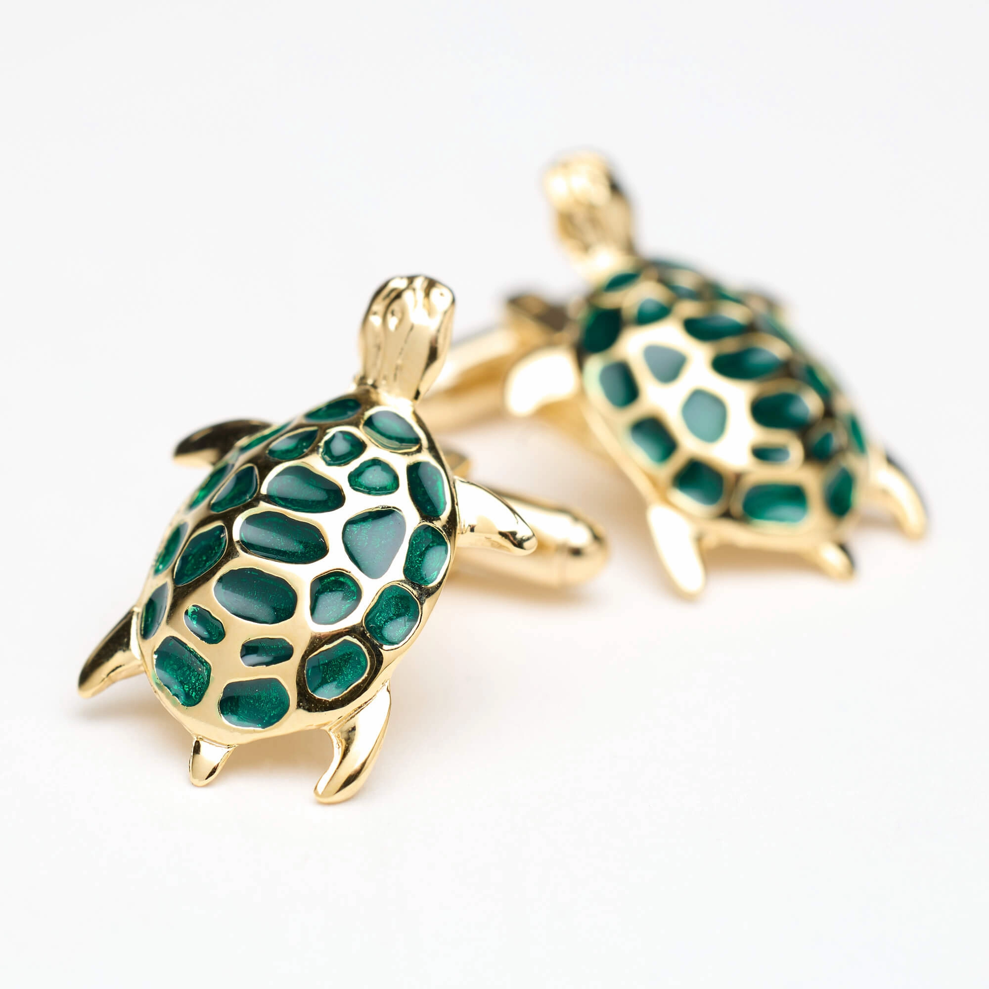 Cufflinks - Turtle Green Enamel