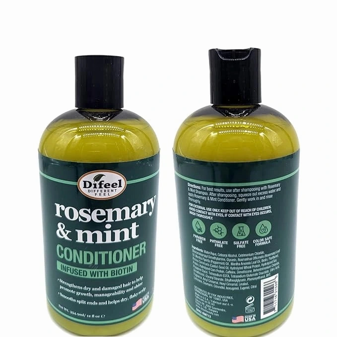 Difeel Rosemary and Mint Hair Strengthening Conditioner with Biotin - 12 oz