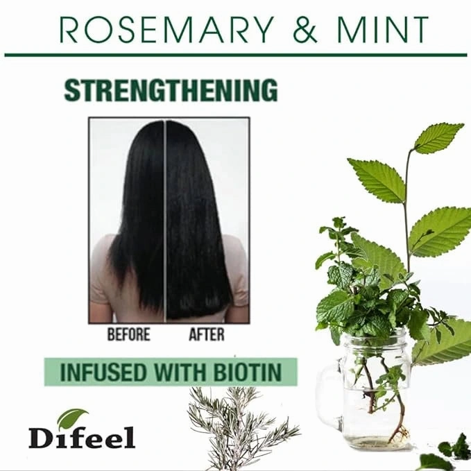 Difeel Rosemary and Mint Hair Strengthening Conditioner with Biotin - 12 oz