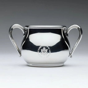 Double Handle Baby Cup Pewter Supreme Court Seal