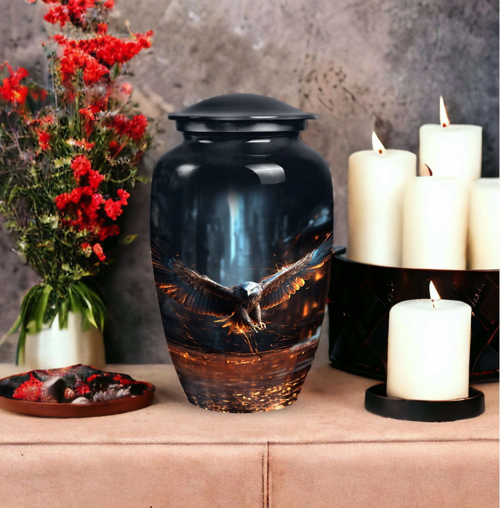 Eagle Design Cremation Urn: A Cherished Memorial Urn with Custom