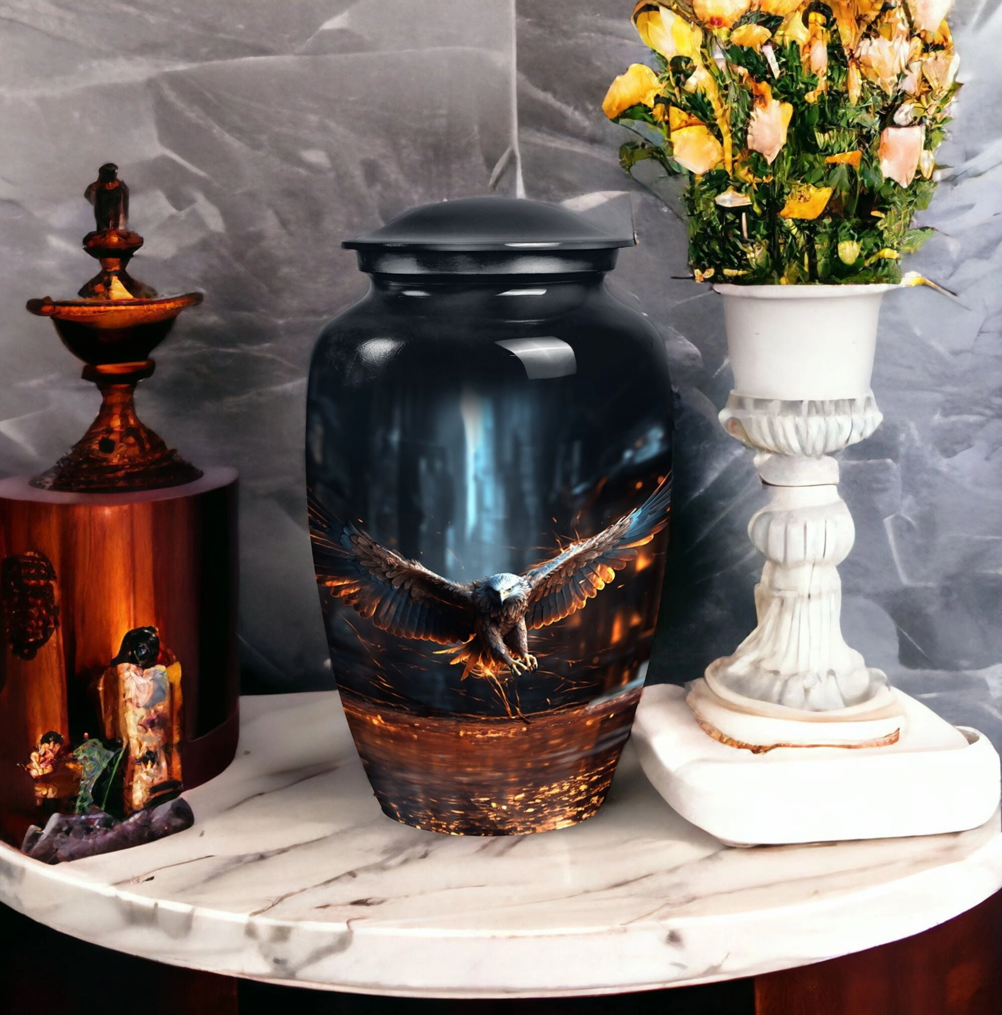 Eagle Design Cremation Urn: A Cherished Memorial Urn with Custom
