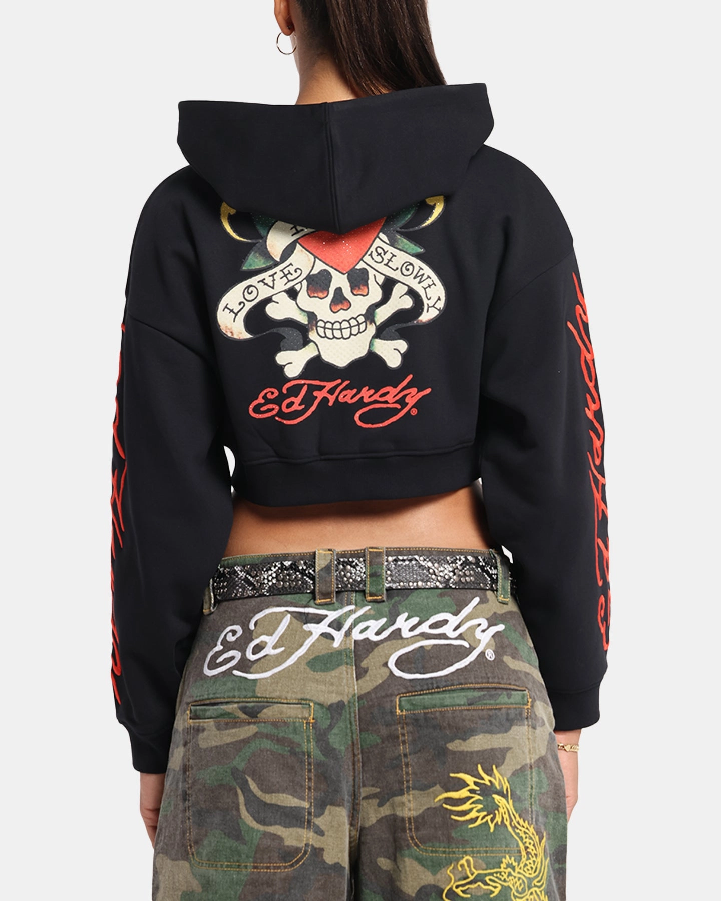 Ed Hardy Women's Love Kills Slowly Hoodie Black