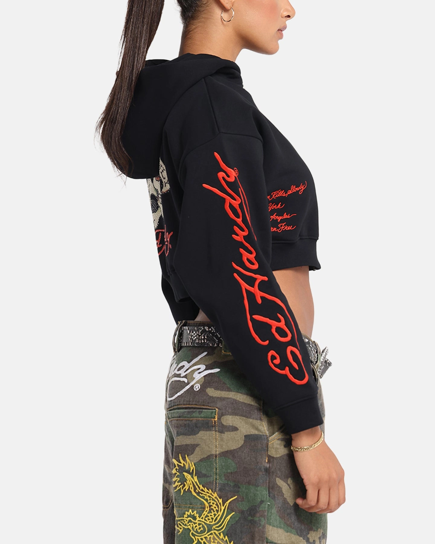 Ed Hardy Women's Love Kills Slowly Hoodie Black