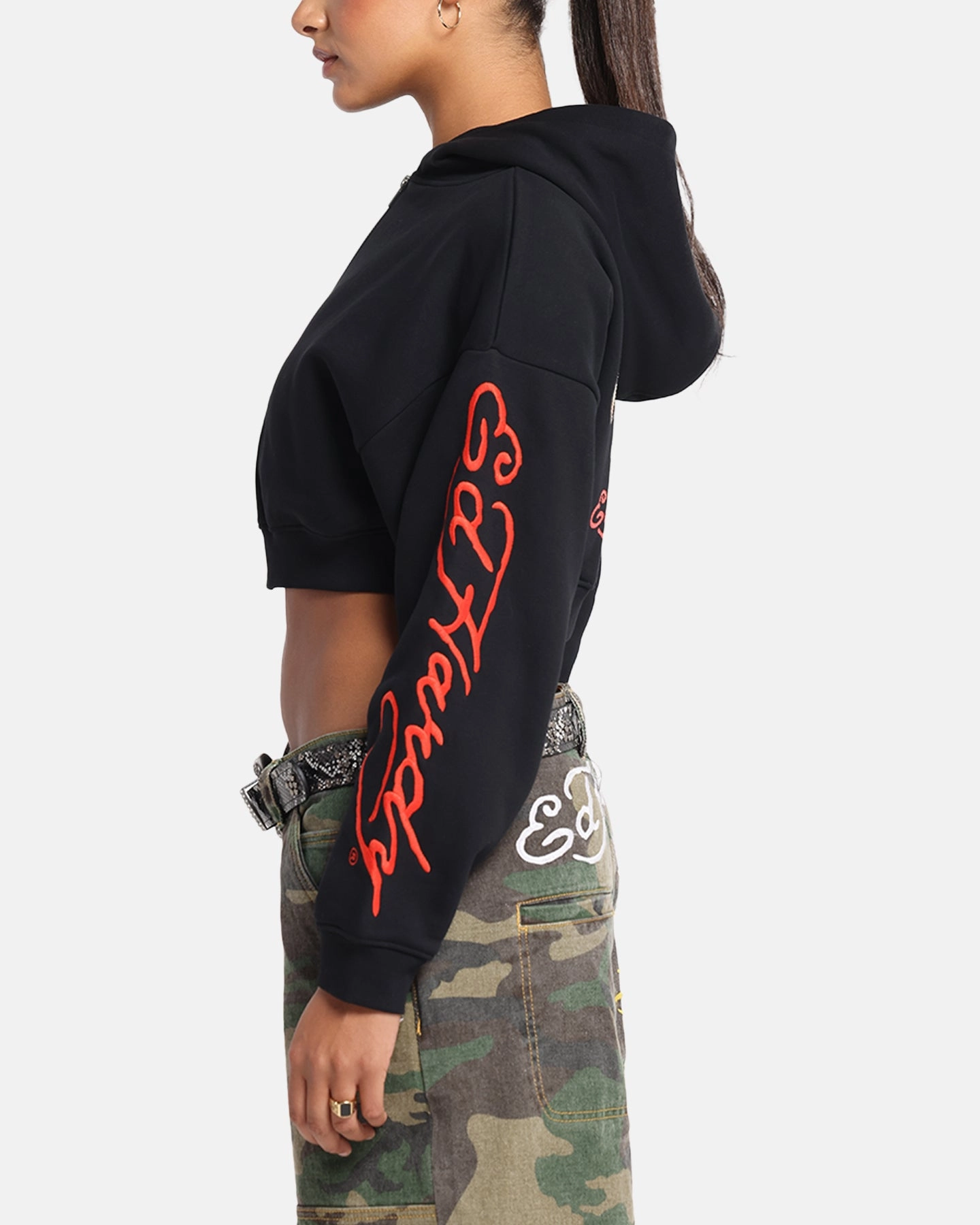 Ed Hardy Women's Love Kills Slowly Hoodie Black