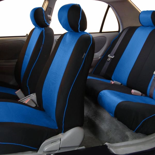 Edgy Piping Seat Covers - Full Set Blue
