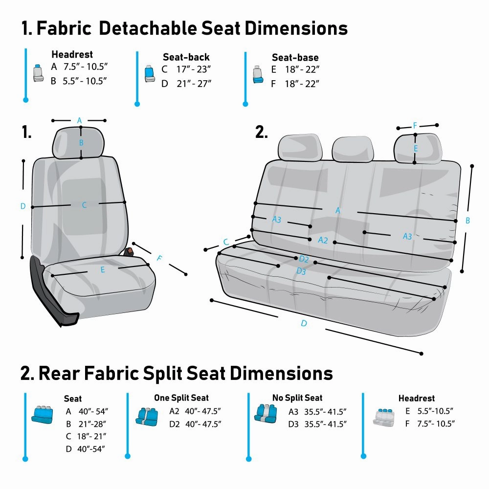 Edgy Piping Seat Covers - Full Set Gray