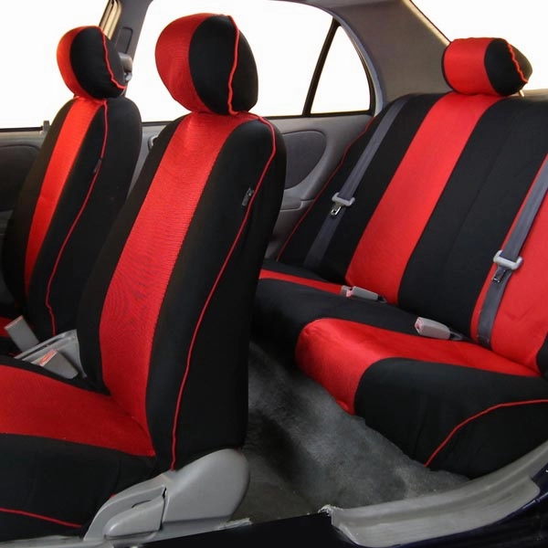 Edgy Piping Seat Covers - Full Set Red