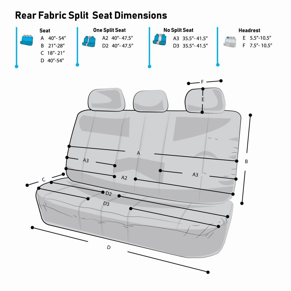 Edgy Piping Seat Covers - Rear Gray