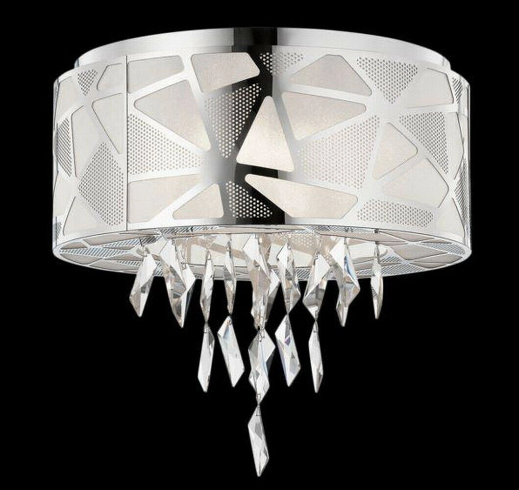 Elan by Kichler Lighting 83585 Angelique Collection Five Light Flush Mount Drum Ceiling Light in Polished Chrome Finish