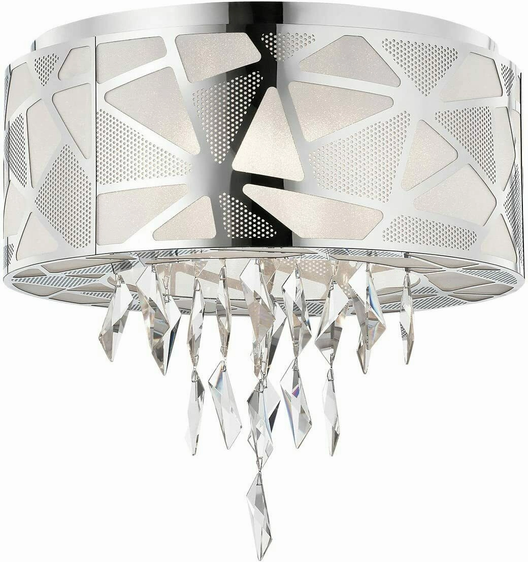 Elan by Kichler Lighting 83585 Angelique Collection Five Light Flush Mount Drum Ceiling Light in Polished Chrome Finish