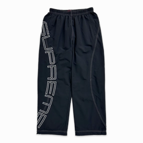 Embroidered Spellout Track Pants Black
