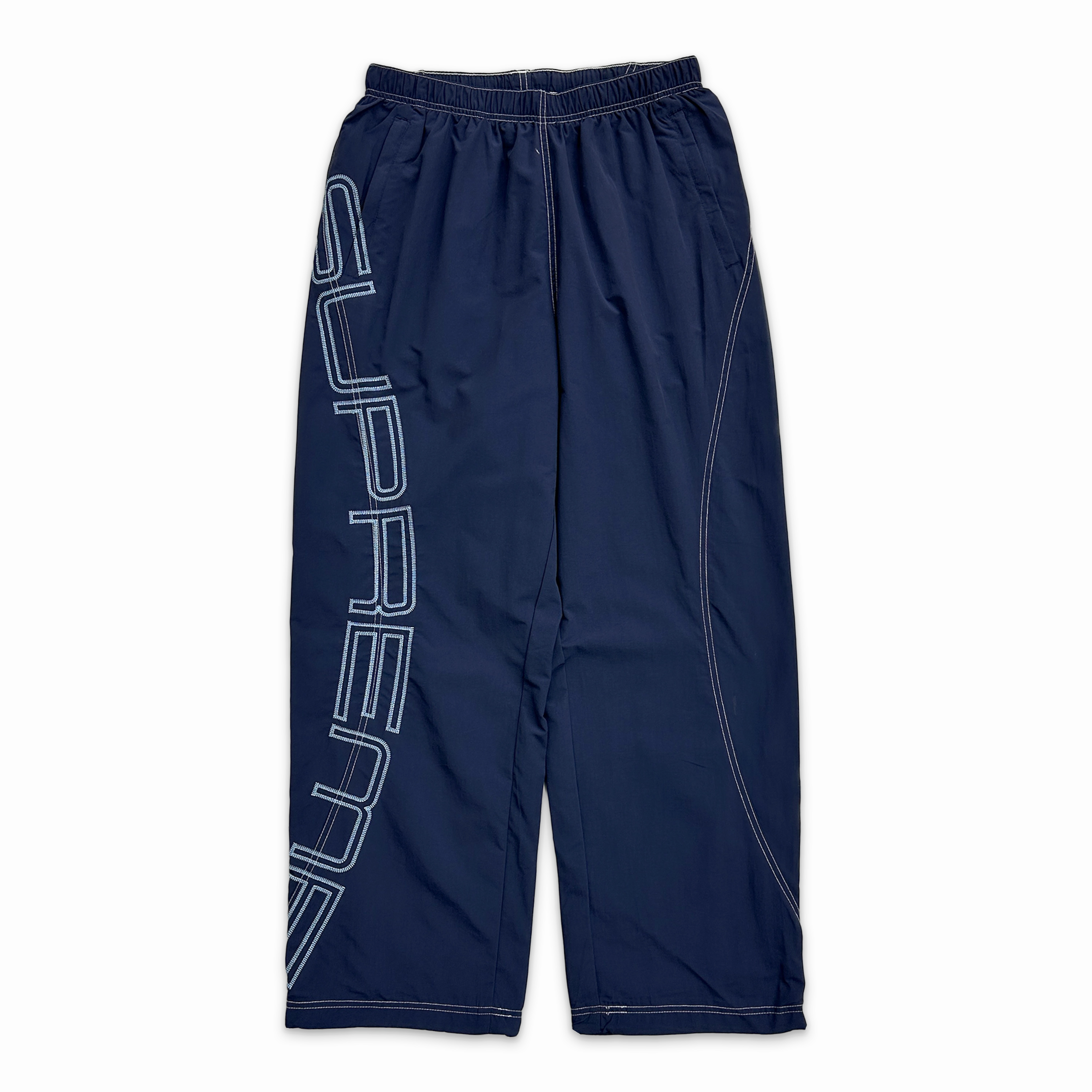 Embroidered Spellout Track Pants Navy