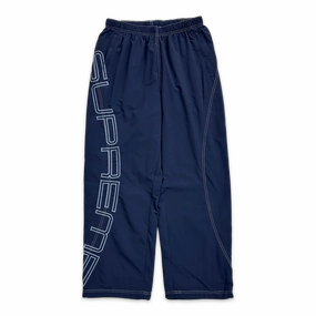 Embroidered Spellout Track Pants Navy