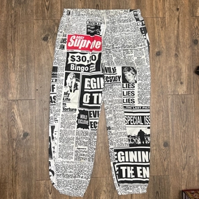 F/W 2018 SUPREME NEWSPRINT SKATE PANTS
