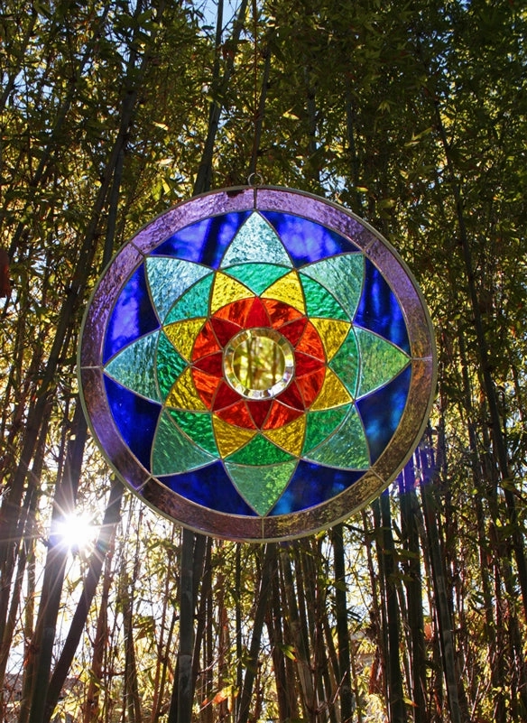 Flower of Life Stained Glass - 15 inch