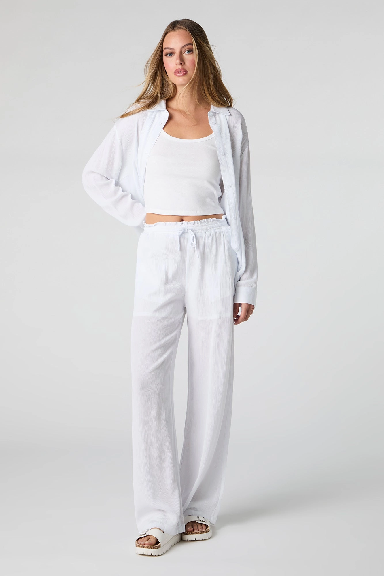 Flowy Drawstring Wide Leg Pant