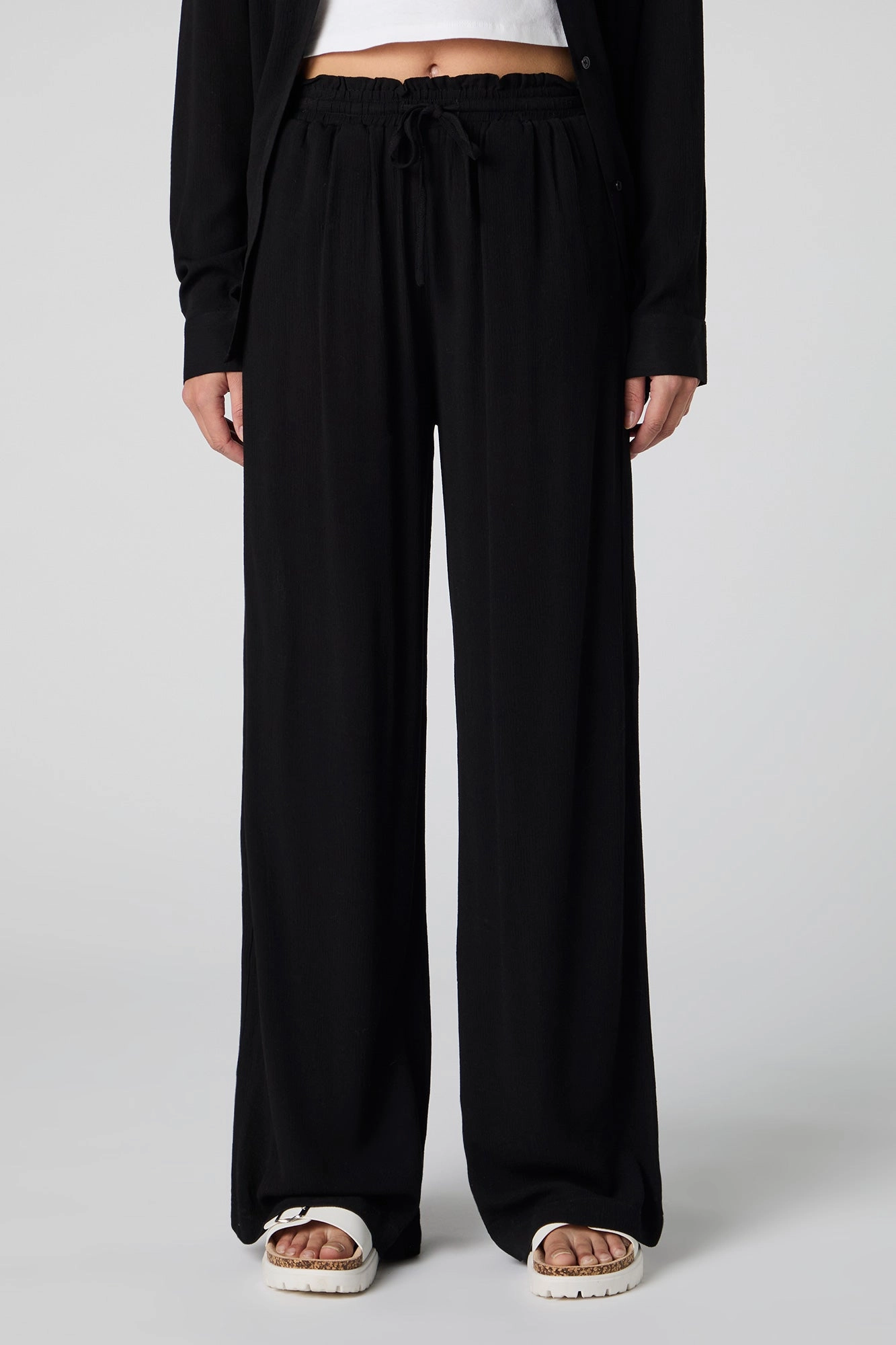 Flowy Drawstring Wide Leg Pant